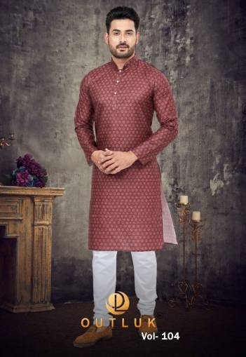 Outluk Vol 104 Fancy Cotton Digital Printed Menswear Kurta Payjama Collection